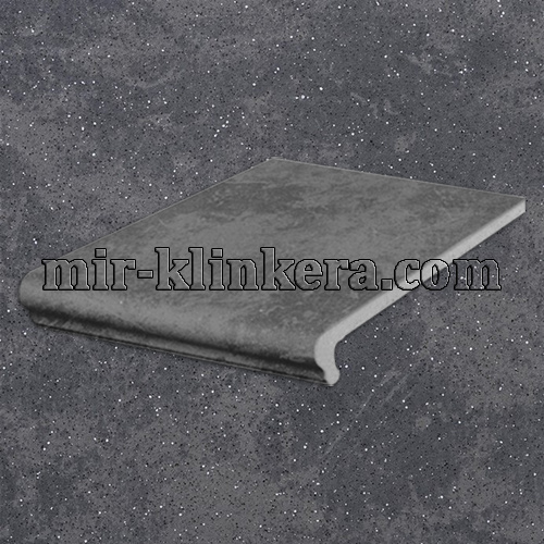 Клинкерная ступень Stroeher Keraplatte серия Roccia 845 nero, 340х240х12 мм