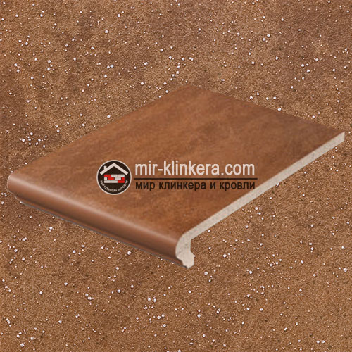 Клинкерная ступень Stroeher Keraplatte Roccia 841 rosso, 340х294х12 мм