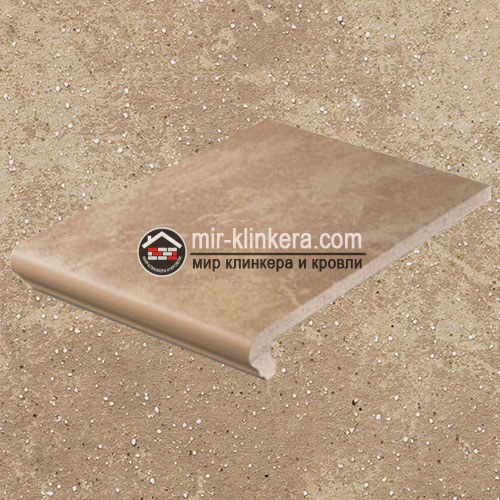 Клинкерная ступень Stroeher Keraplatte Roccia 835 sandos, 340х294х12 мм
