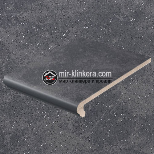 Клинкерная ступень Stroeher Keraplatte серия Roccia 845 nero, 340х294х12 мм
