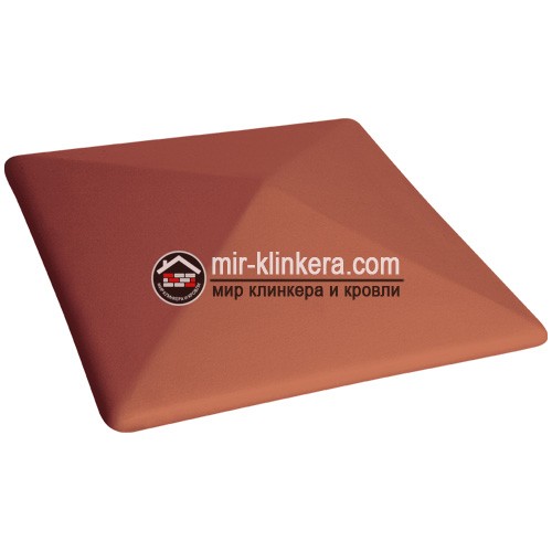 Клинкерный заборный оголовок King Klinker (01) красный 400х400х90 мм