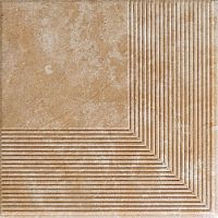 Ступень плоская клинкерная Paradyz Ilario Beige угловая гладкая 300х300 мм