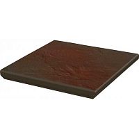 Ступень клинкерная Paradyz Semir Brown Капинос угловая 330х330 мм