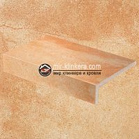 Клинкерная ступень прямой угол Stroeher Keraplatte Roccia X 927 rosenglut